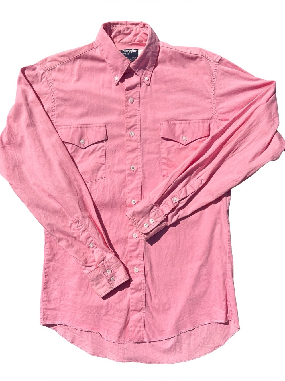 Wrangler Men's Pink Button-Down Western Shirt